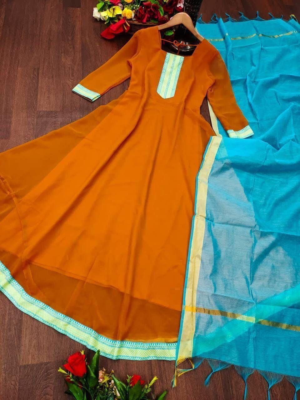 PRESENTING NEW ANARKALI DUPATTA SET S TO 7XL